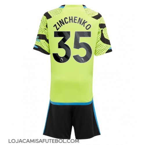 Camisa de Futebol Arsenal Oleksandr Zinchenko #35 Equipamento Secundário Infantil 2023-24 Manga Curta (+ Calças curtas)